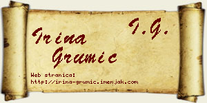 Irina Grumić vizit kartica